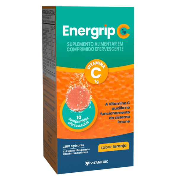 Vitamina C Efervescente 1g Energrip C com 10 Comprimidos
